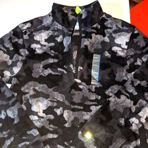 Black Camo half zip fleece